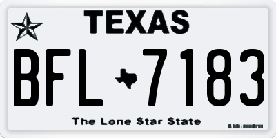 TX license plate BFL7183