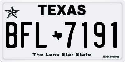 TX license plate BFL7191