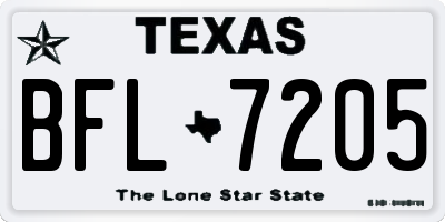 TX license plate BFL7205