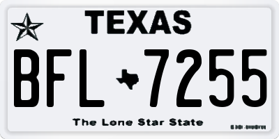 TX license plate BFL7255