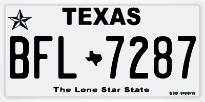 TX license plate BFL7287
