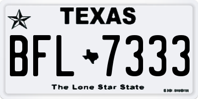 TX license plate BFL7333