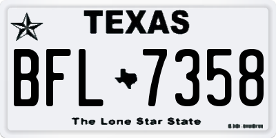 TX license plate BFL7358