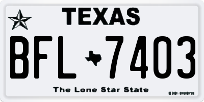 TX license plate BFL7403