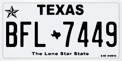 TX license plate BFL7449