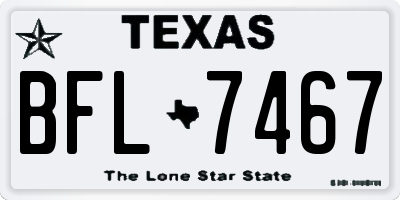 TX license plate BFL7467