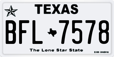 TX license plate BFL7578