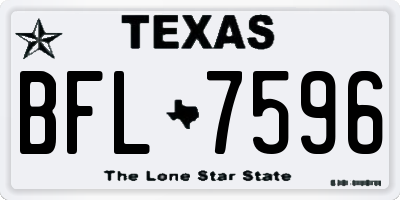 TX license plate BFL7596