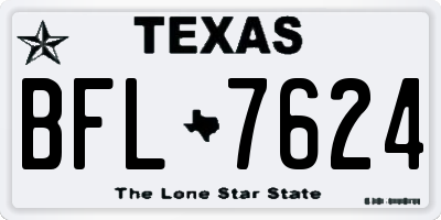 TX license plate BFL7624