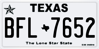 TX license plate BFL7652