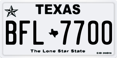 TX license plate BFL7700