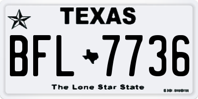 TX license plate BFL7736