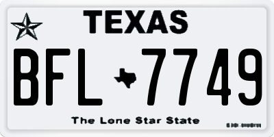 TX license plate BFL7749
