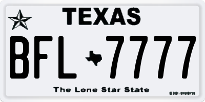 TX license plate BFL7777