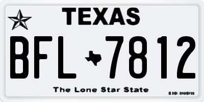 TX license plate BFL7812