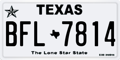 TX license plate BFL7814