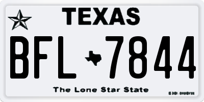 TX license plate BFL7844