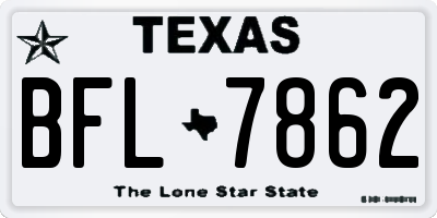 TX license plate BFL7862