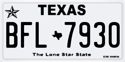 TX license plate BFL7930