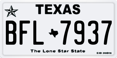 TX license plate BFL7937