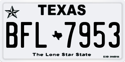 TX license plate BFL7953