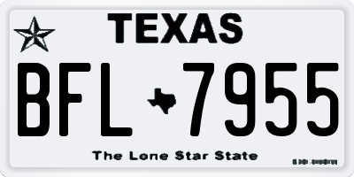 TX license plate BFL7955