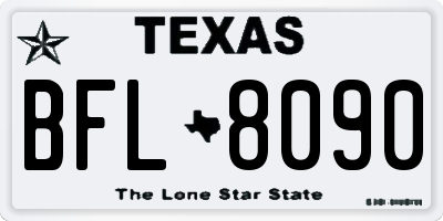 TX license plate BFL8090