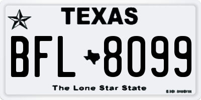 TX license plate BFL8099