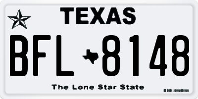 TX license plate BFL8148