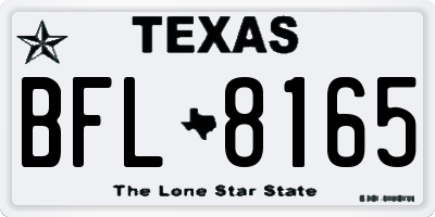 TX license plate BFL8165