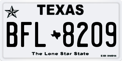 TX license plate BFL8209