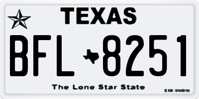 TX license plate BFL8251
