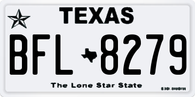 TX license plate BFL8279