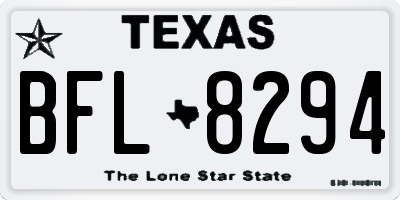 TX license plate BFL8294