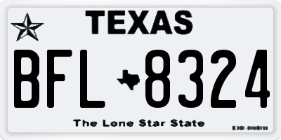 TX license plate BFL8324