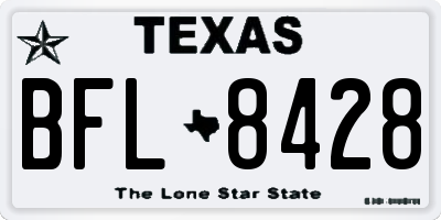 TX license plate BFL8428