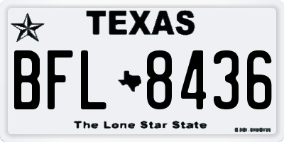 TX license plate BFL8436