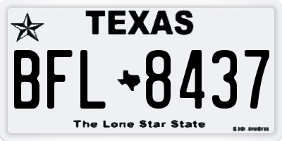 TX license plate BFL8437