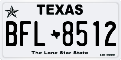 TX license plate BFL8512