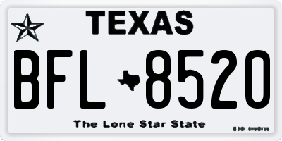 TX license plate BFL8520