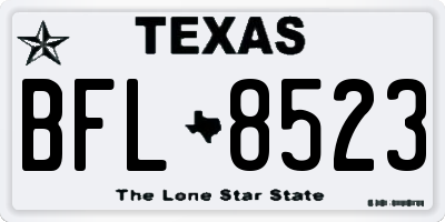 TX license plate BFL8523