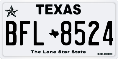 TX license plate BFL8524