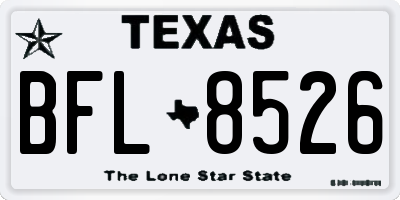TX license plate BFL8526