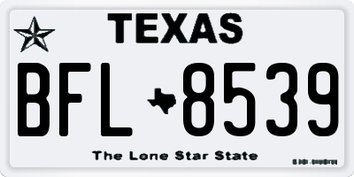TX license plate BFL8539