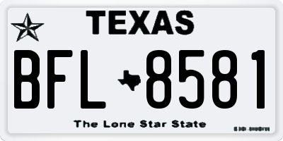 TX license plate BFL8581