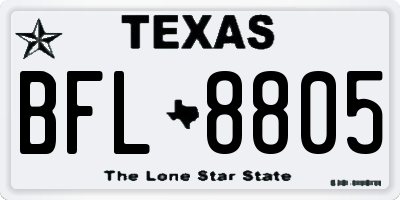 TX license plate BFL8805
