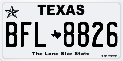 TX license plate BFL8826
