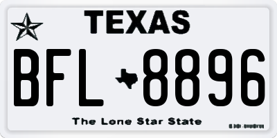 TX license plate BFL8896