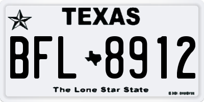 TX license plate BFL8912