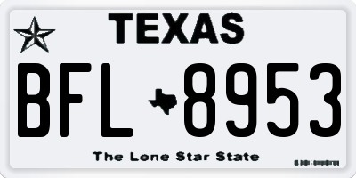 TX license plate BFL8953